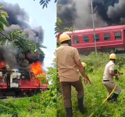 Fire in Train