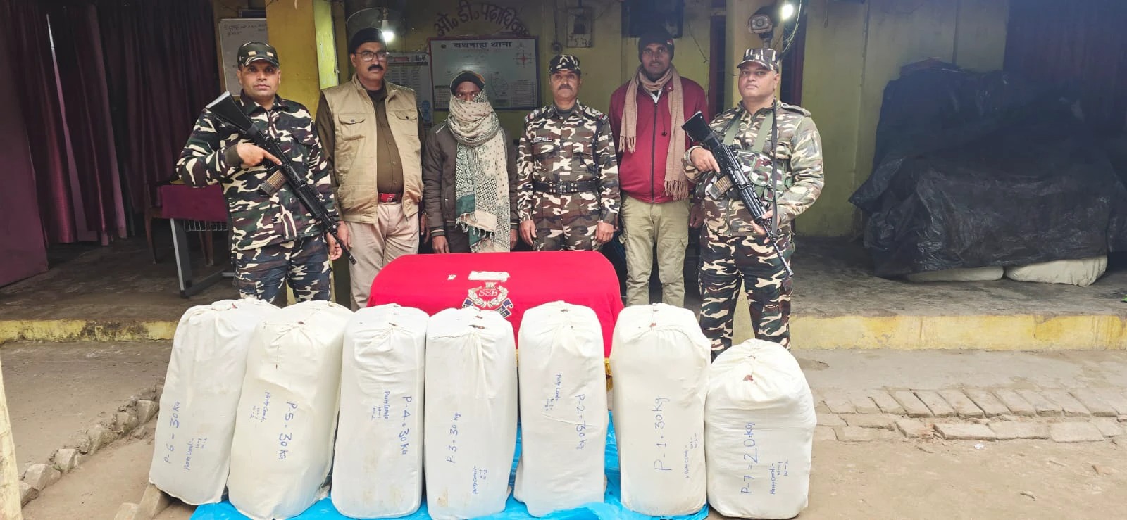 भारत-नेपाल सीमा पर 200 किलो गांजा जब्त; SSB ने तस्कर को दबोचा