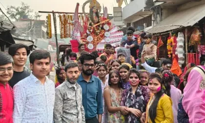 Immersion of the idol of Goddess Saraswati in Bhawanipur with moist eyes and reverence