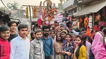 Immersion of the idol of Goddess Saraswati in Bhawanipur with moist eyes and reverence