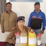 Police arrested a man and a woman with country liquor.
