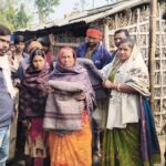Two families' homes burned in a fire in Baghwa village.