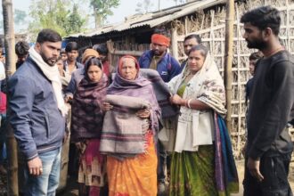 Two families' homes burned in a fire in Baghwa village.