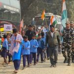 Araria: SSB jawans and school children took out a grand Tiranga Yatra, Sikti echoed with patriotic slogans.