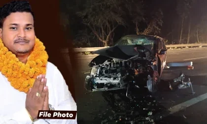 JDU youth leader Raju Mandal died in a road accident.