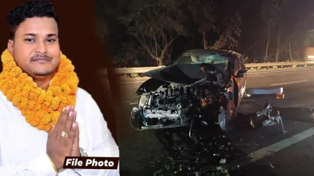 JDU youth leader Raju Mandal died in a road accident.